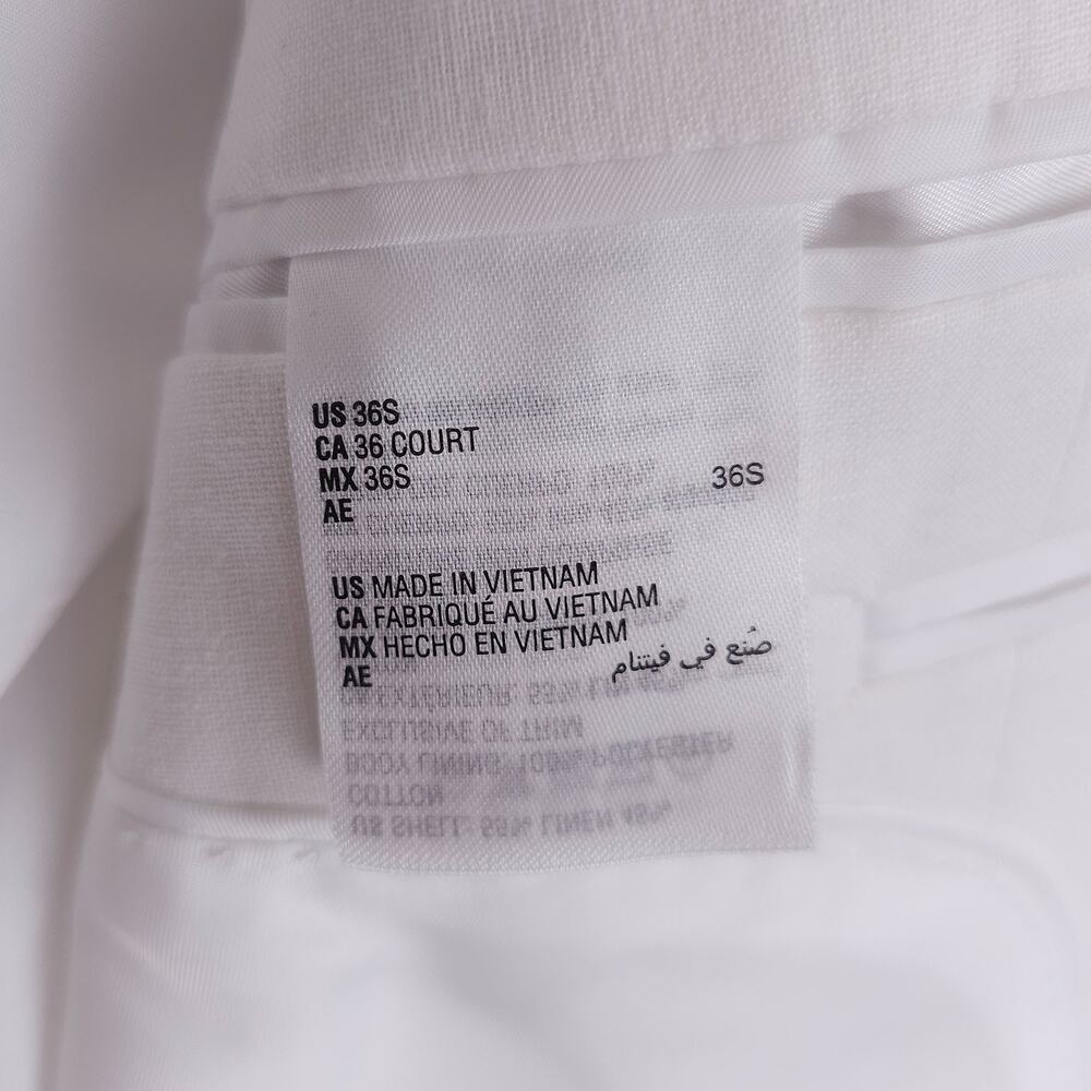 Bar III Mens Slim Fit Sport Coat Blazer 36S White Solid Linen Cotton Blend NWT - Picture 14 of 16